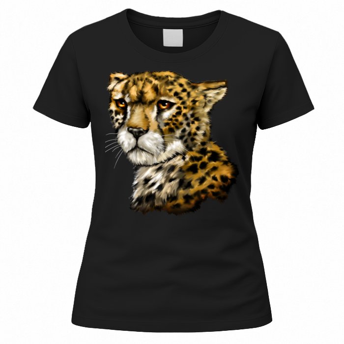 Wildlife - Big Face Cheetah Portrait Women's T-Shirt