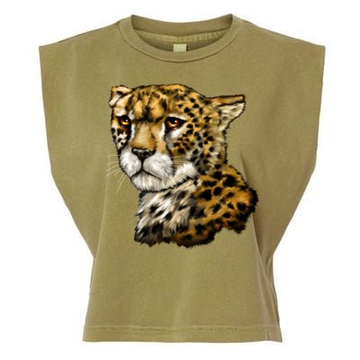 Wildlife - Big Face Cheetah Portrait Garment-Dyed Women's Muscle Tee