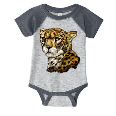 Wildlife - Big Face Cheetah Portrait Infant Baby Jersey Bodysuit