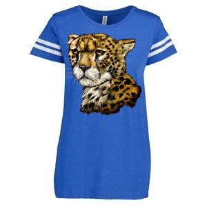 Wildlife - Big Face Cheetah Portrait Enza Ladies Jersey Football T-Shirt