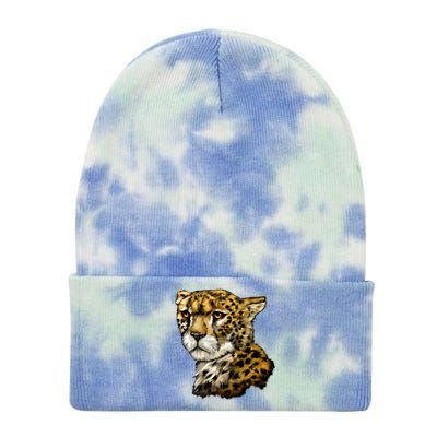 Wildlife - Big Face Cheetah Portrait Tie Dye 12in Knit Beanie