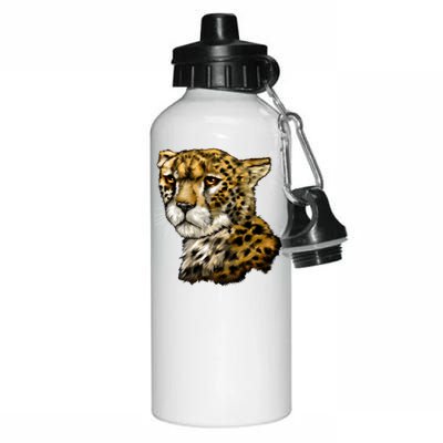 Wildlife - Big Face Cheetah Portrait Aluminum Water Bottle