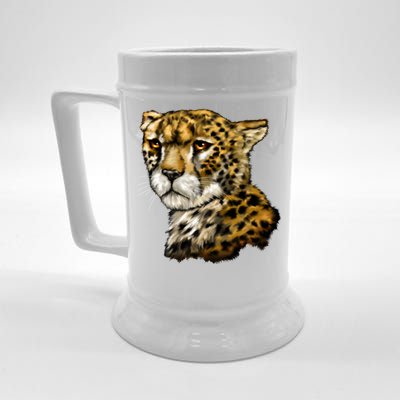 Wildlife - Big Face Cheetah Portrait Beer Stein