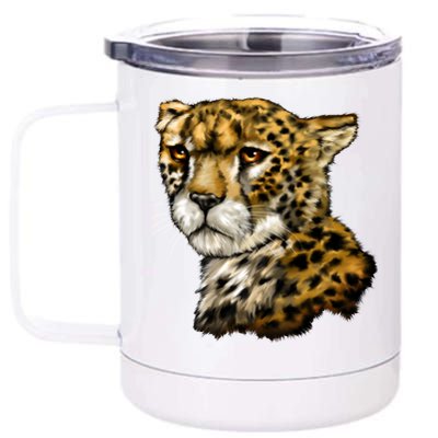 Wildlife - Big Face Cheetah Portrait 12 oz Stainless Steel Tumbler Cup