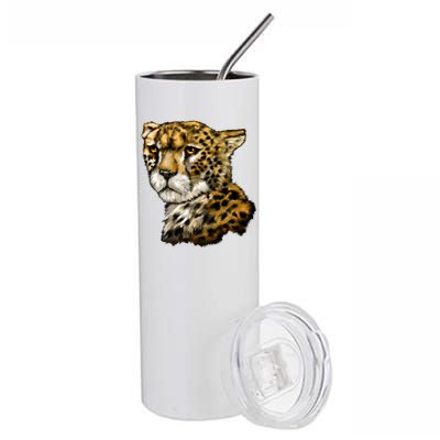 Wildlife - Big Face Cheetah Portrait Stainless Steel Tumbler