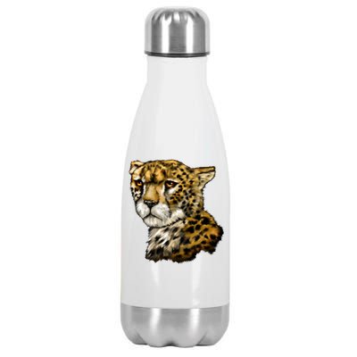 Wildlife - Big Face Cheetah Portrait Stainless Steel Insulated Water Bottle