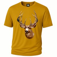 Wildlife - Big Face Deer Head Portrait Cooling Performance Crew T-Shirt