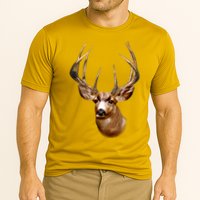 Wildlife - Big Face Deer Head Portrait Cooling Performance Crew T-Shirt
