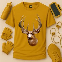 Wildlife - Big Face Deer Head Portrait Cooling Performance Crew T-Shirt