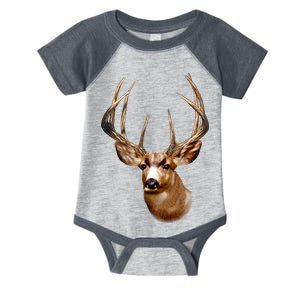 Wildlife - Big Face Deer Head Portrait Infant Baby Jersey Bodysuit