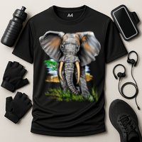 Wildlife - Big Face Elephant Portrait Cooling Performance Crew T-Shirt