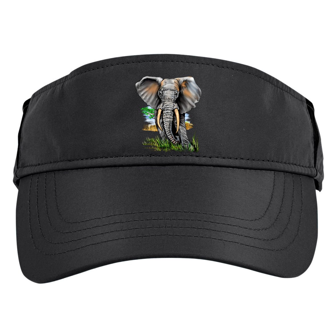Wildlife - Big Face Elephant Portrait Adult Drive Performance Visor