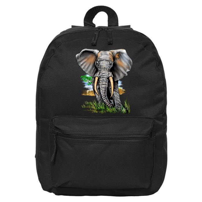 Wildlife - Big Face Elephant Portrait 16 in Basic Backpack