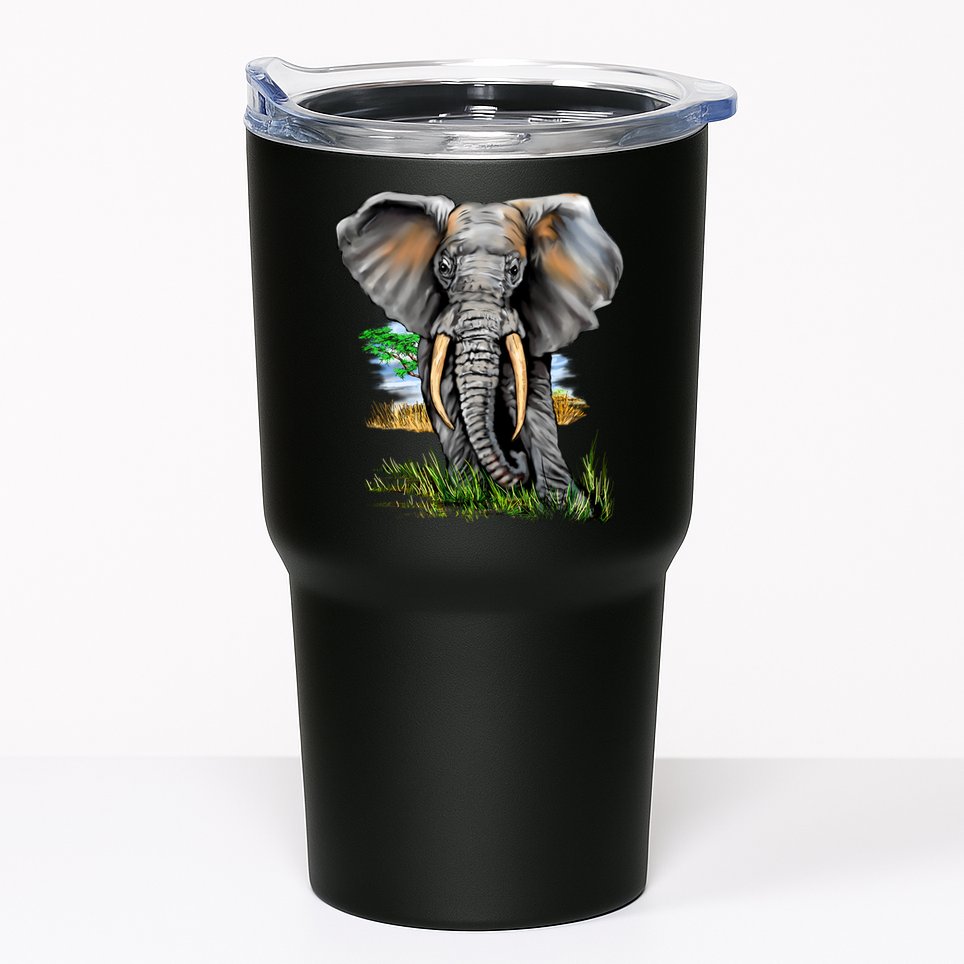 Wildlife - Big Face Elephant Portrait Tumbler