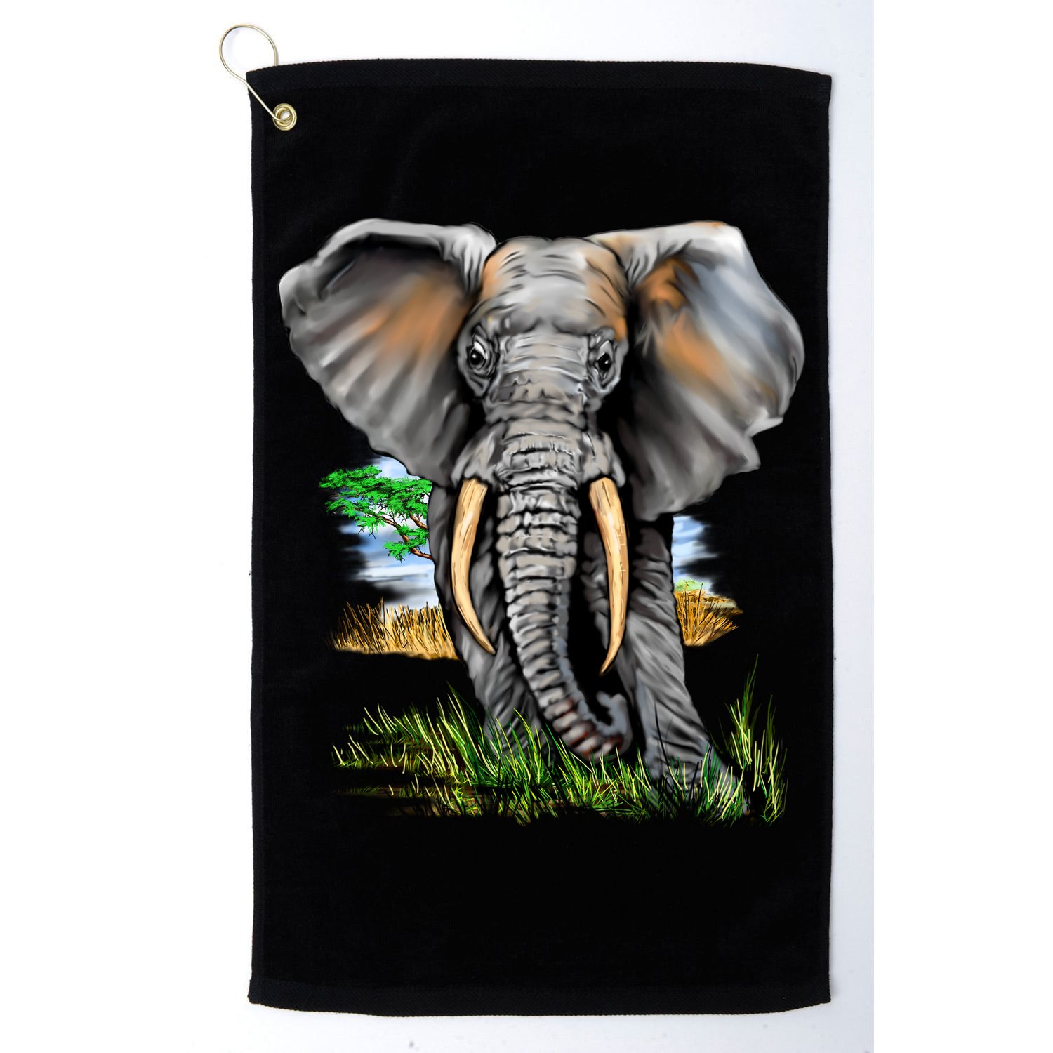 Wildlife - Big Face Elephant Portrait Golf Towel
