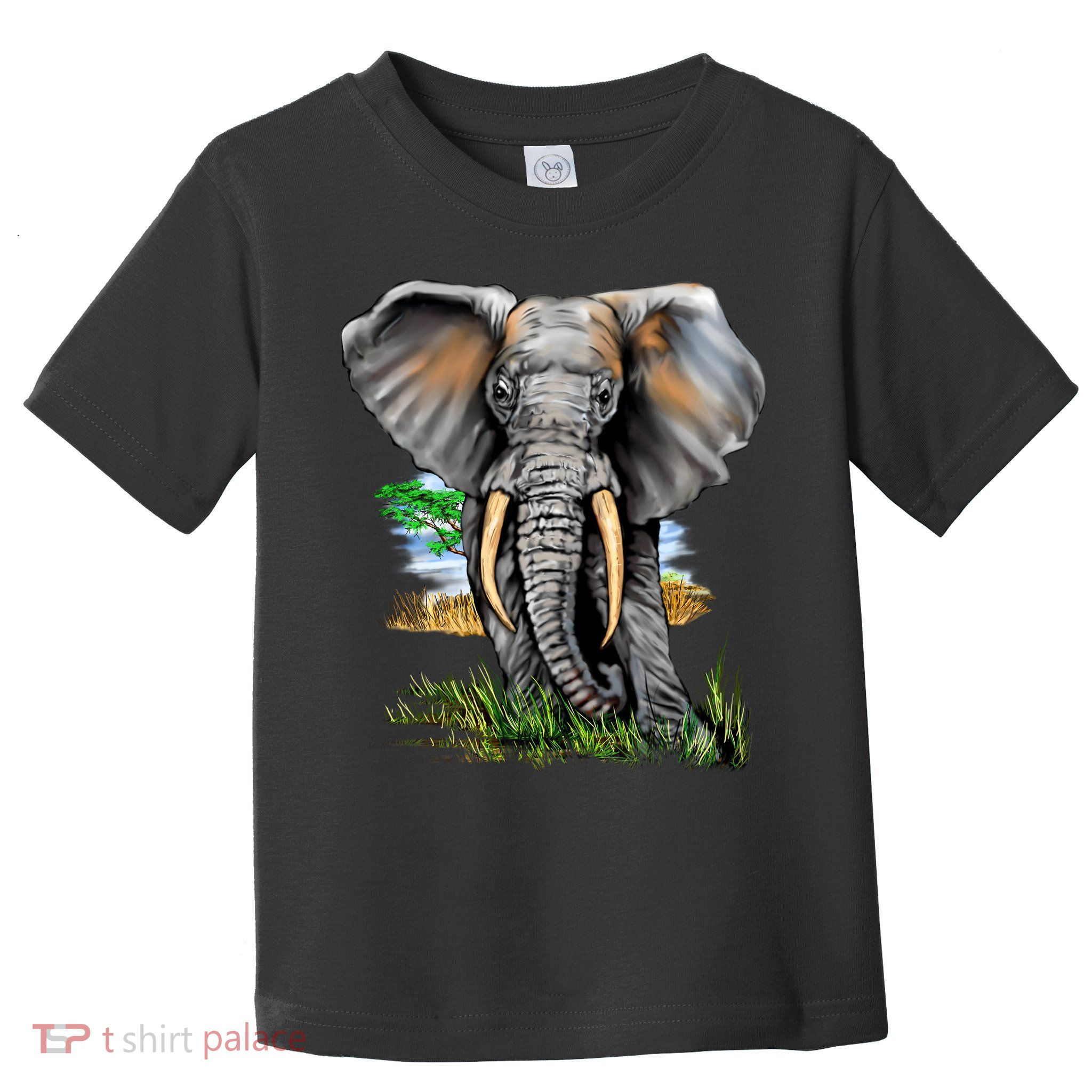 Wildlife - Big Face Elephant Portrait Toddler T-Shirt