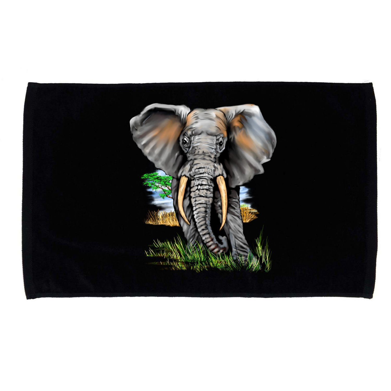 Wildlife - Big Face Elephant Portrait Microfiber Hand Towel