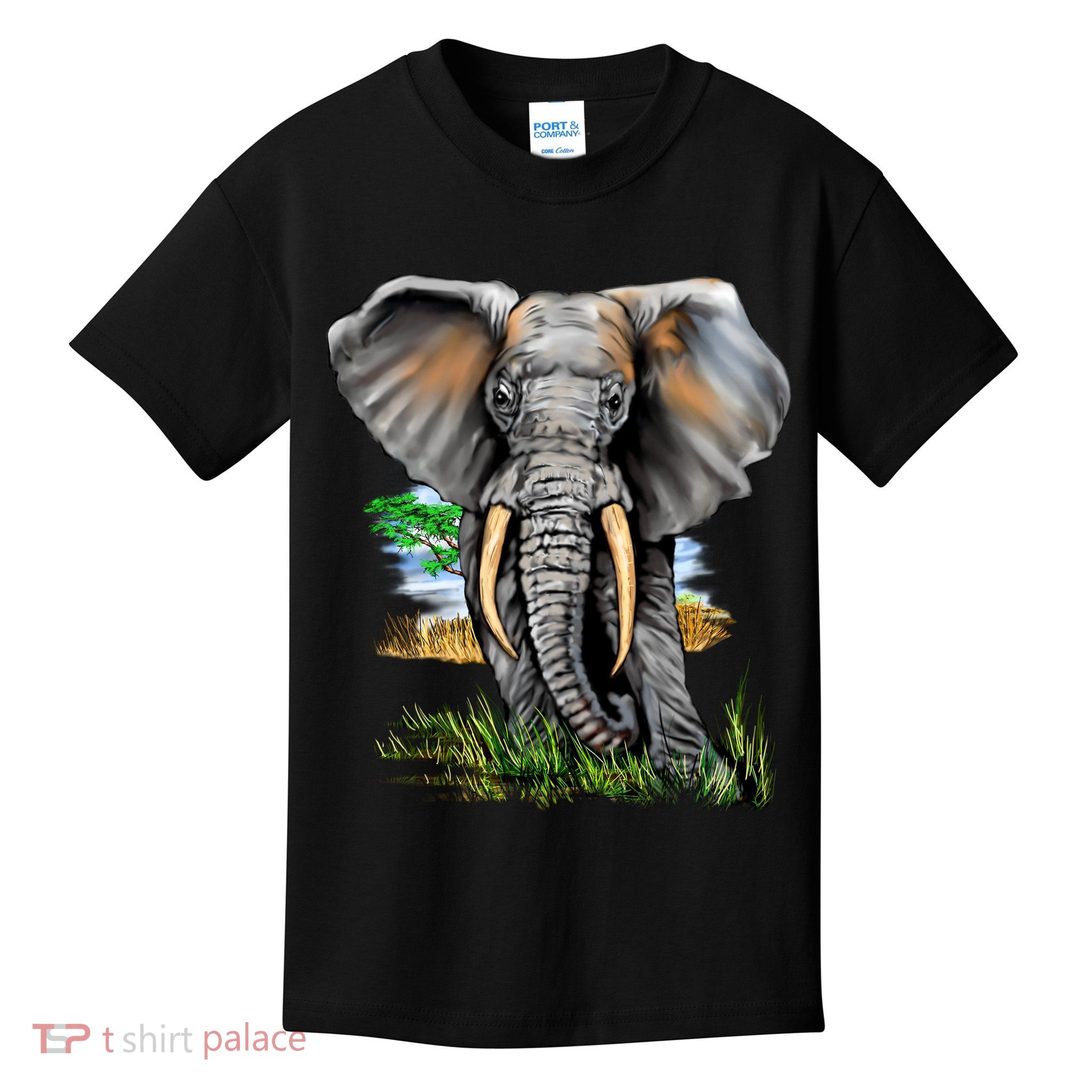 Wildlife - Big Face Elephant Portrait Kids T-Shirt