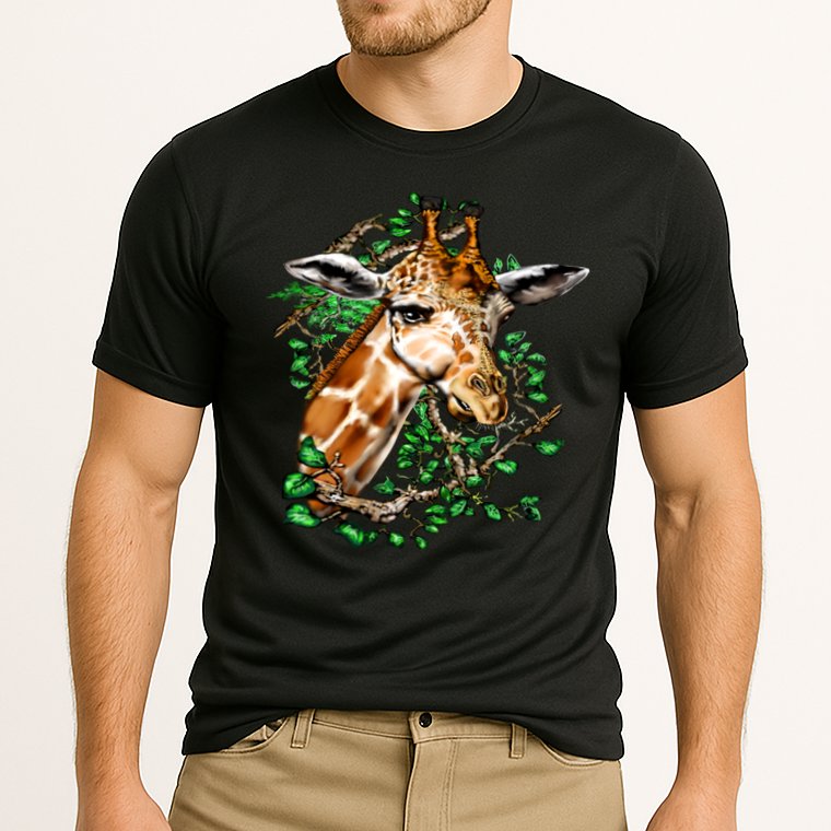 Wildlife - Big Face Giraffe Portrait Cooling Performance Crew T-Shirt