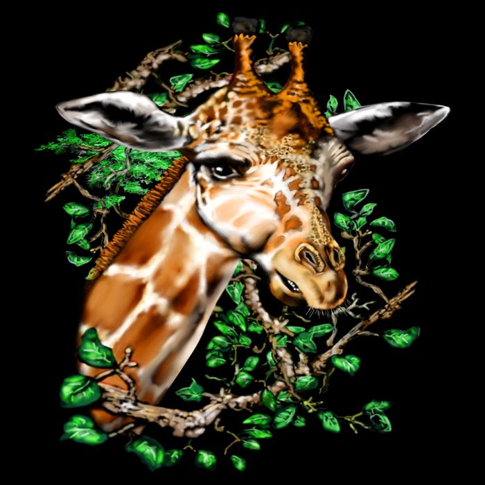 Wildlife - Big Face Giraffe Portrait Cooling Performance Crew T-Shirt