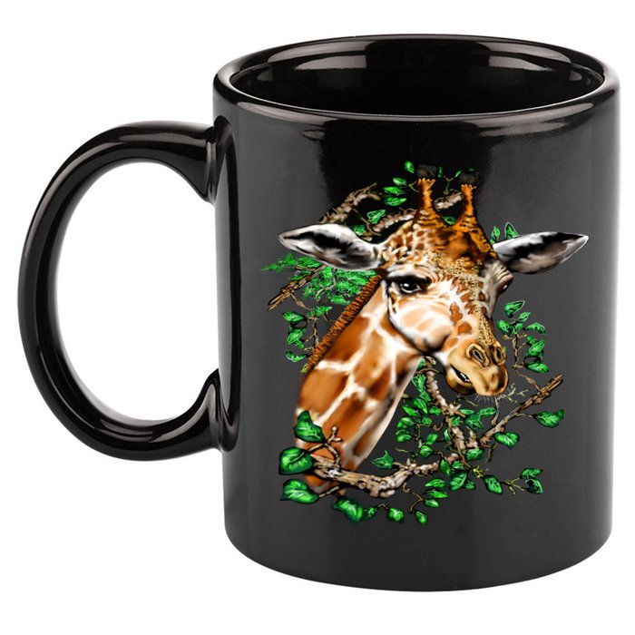 Wildlife - Big Face Giraffe Portrait 11oz C Handle Ceramic Mug
