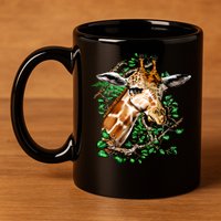 Wildlife - Big Face Giraffe Portrait 11oz C Handle Ceramic Mug