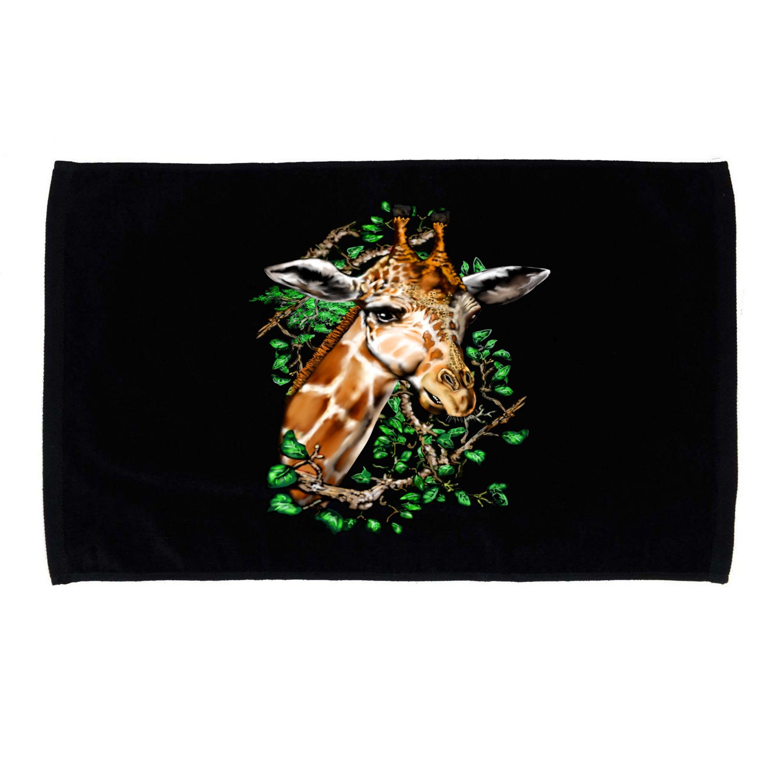 Wildlife - Big Face Giraffe Portrait Microfiber Hand Towel