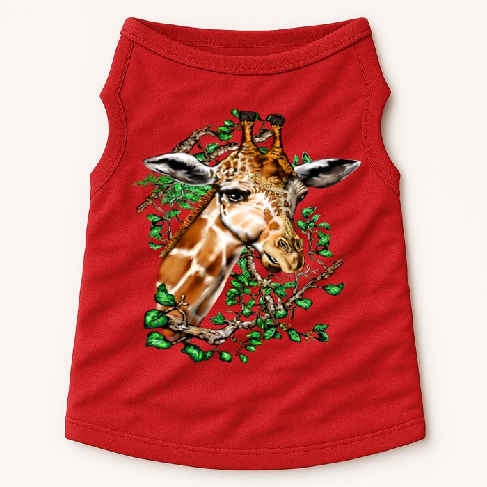 Wildlife - Big Face Giraffe Portrait Doggie Tank