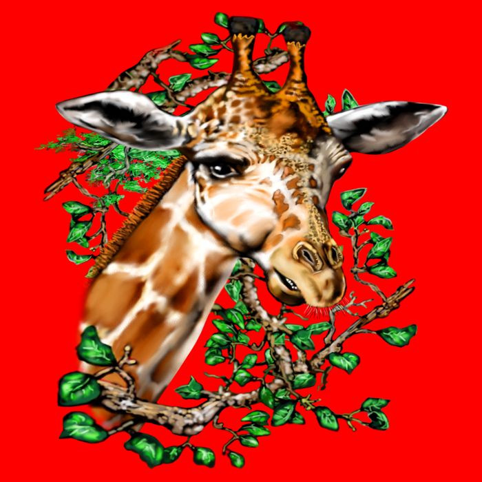 Wildlife - Big Face Giraffe Portrait Doggie Tank