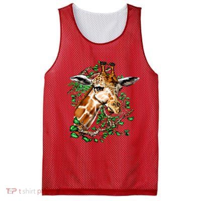 Wildlife - Big Face Giraffe Portrait Mesh Reversible Basketball Jersey Tank