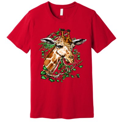 Wildlife - Big Face Giraffe Portrait Premium T-Shirt