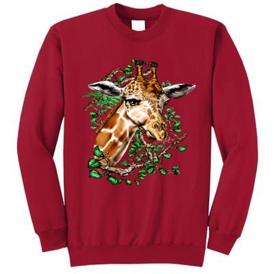 Wildlife - Big Face Giraffe Portrait Tall Sweatshirt