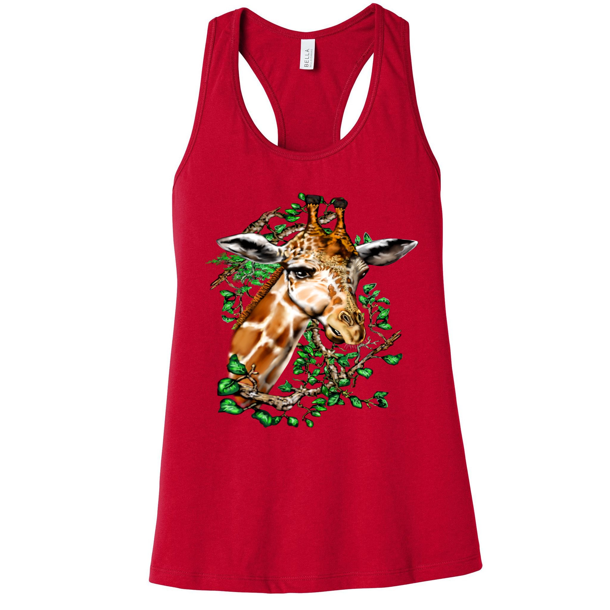 Wildlife - Big Face Giraffe Portrait Womens Tank Top