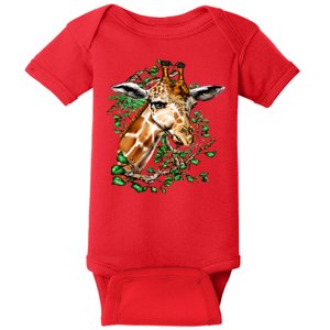 Wildlife - Big Face Giraffe Portrait Baby Bodysuit