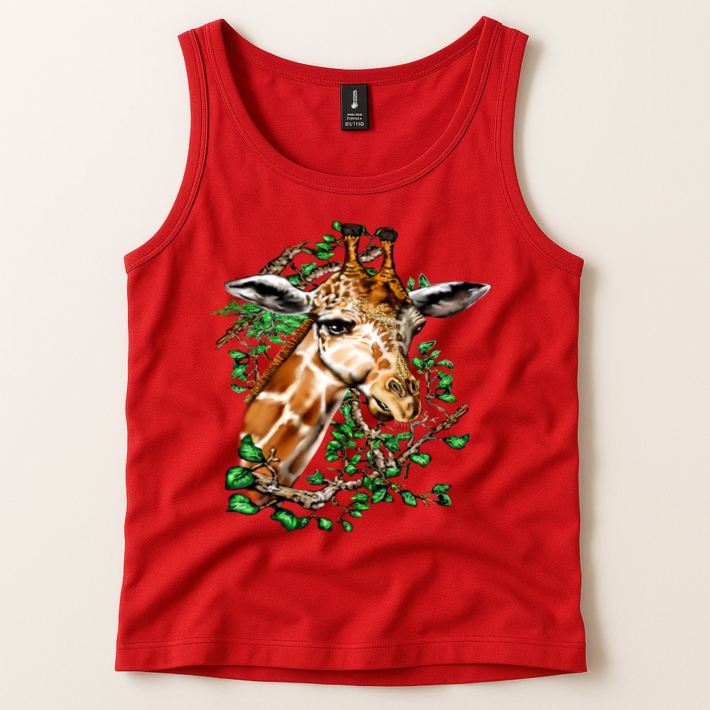 Wildlife - Big Face Giraffe Portrait Tank Top