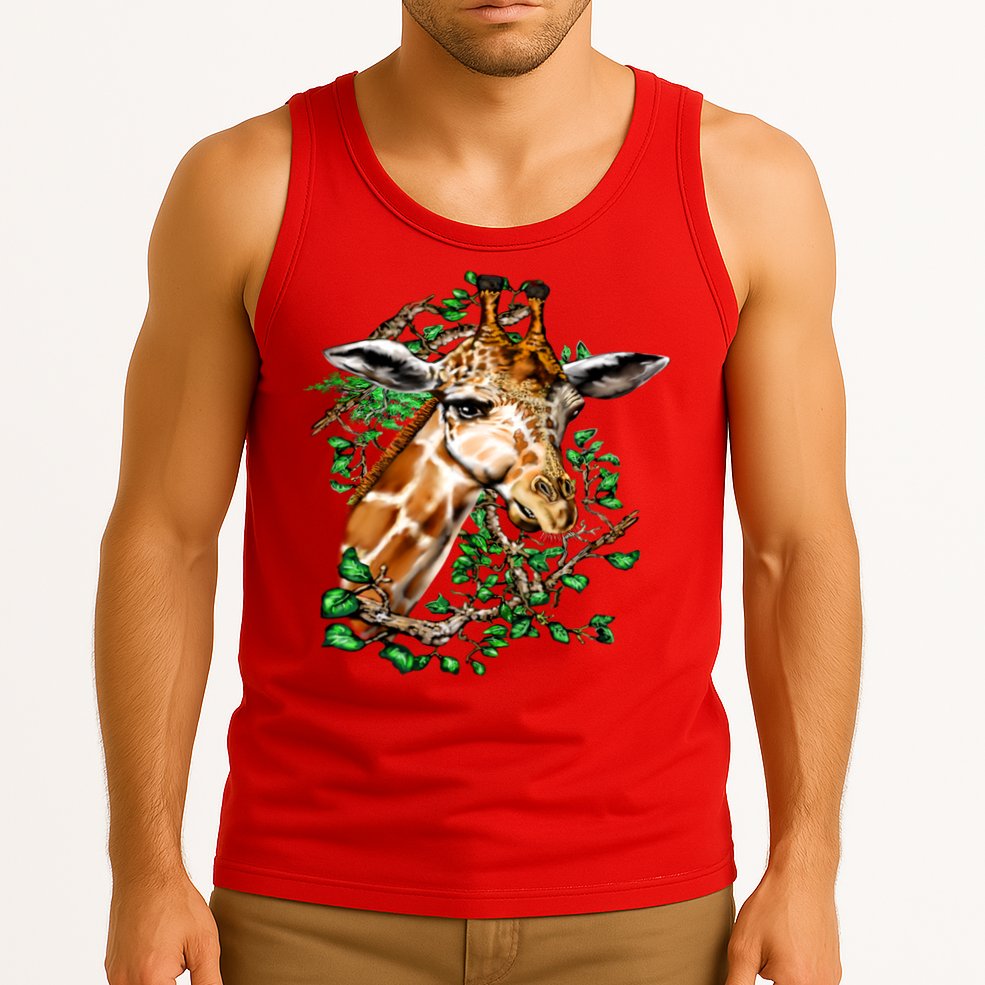 Wildlife - Big Face Giraffe Portrait Tank Top