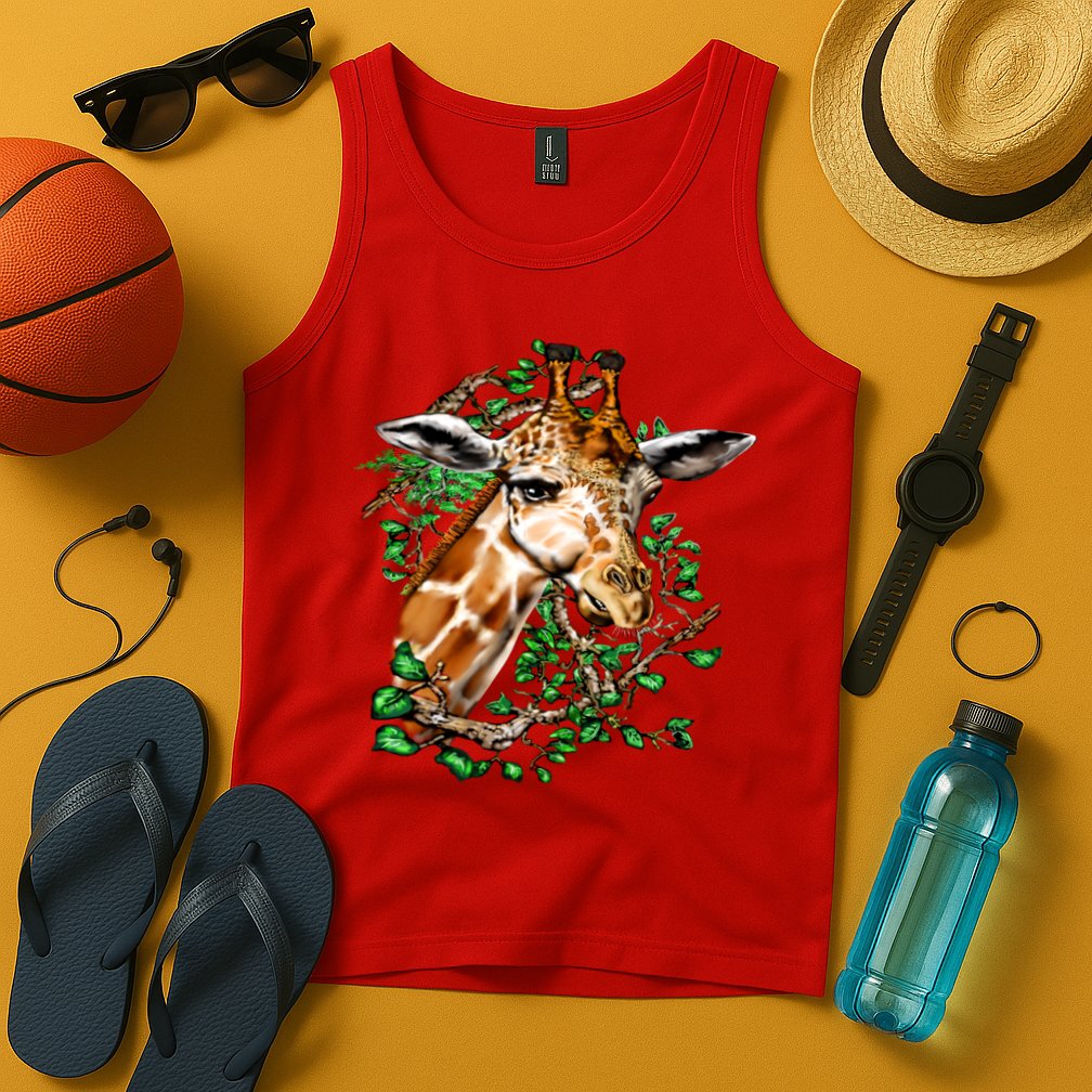 Wildlife - Big Face Giraffe Portrait Tank Top