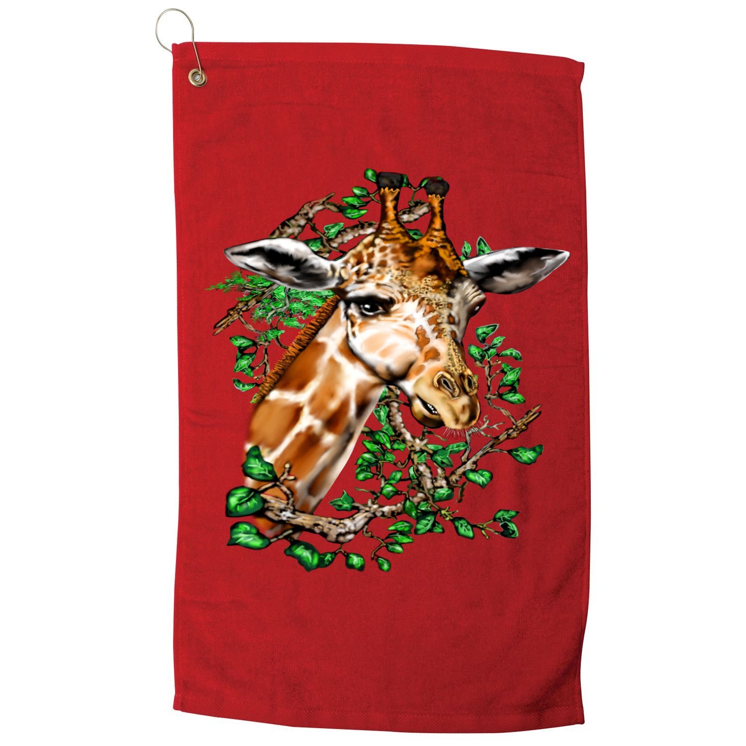 Wildlife - Big Face Giraffe Portrait Golf Towel