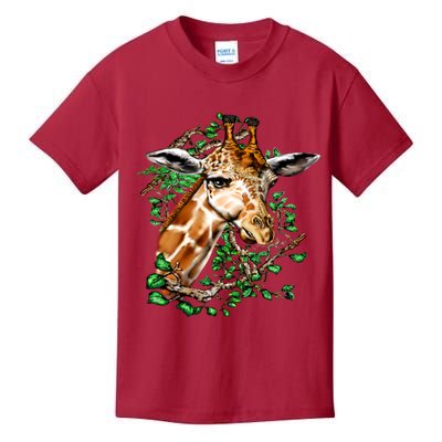 Wildlife - Big Face Giraffe Portrait Kids T-Shirt