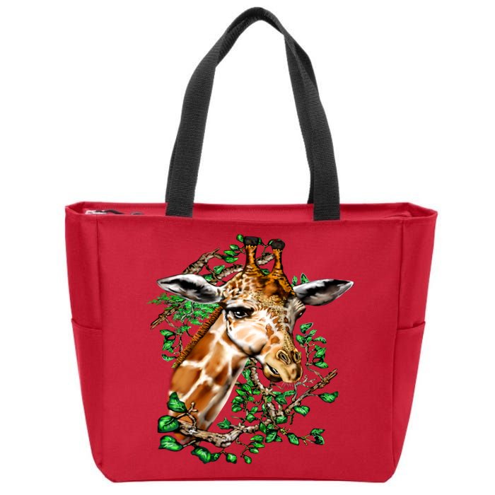 Wildlife - Big Face Giraffe Portrait Zip Tote Bag
