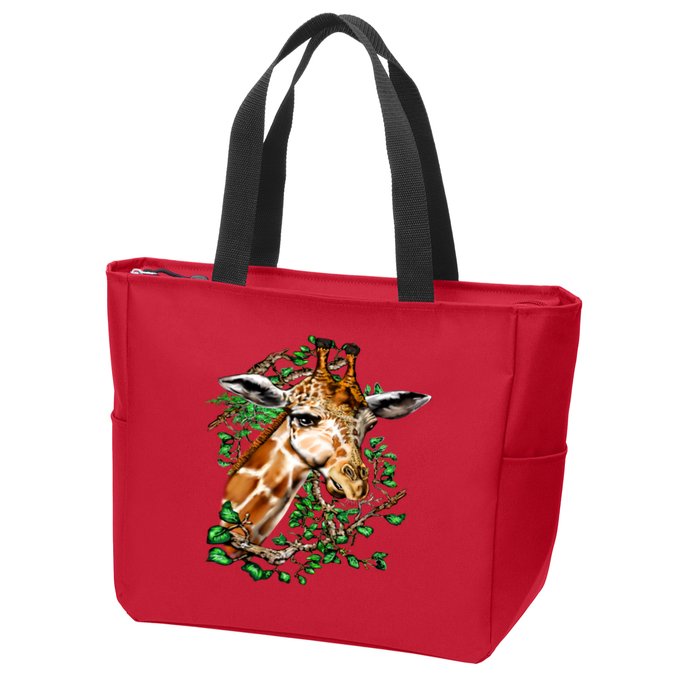 Wildlife - Big Face Giraffe Portrait Zip Tote Bag