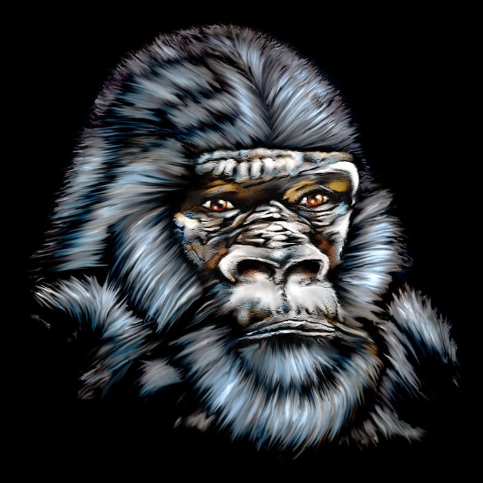 Wildlife - Big Face Gorilla Portrait Drawstring Bag