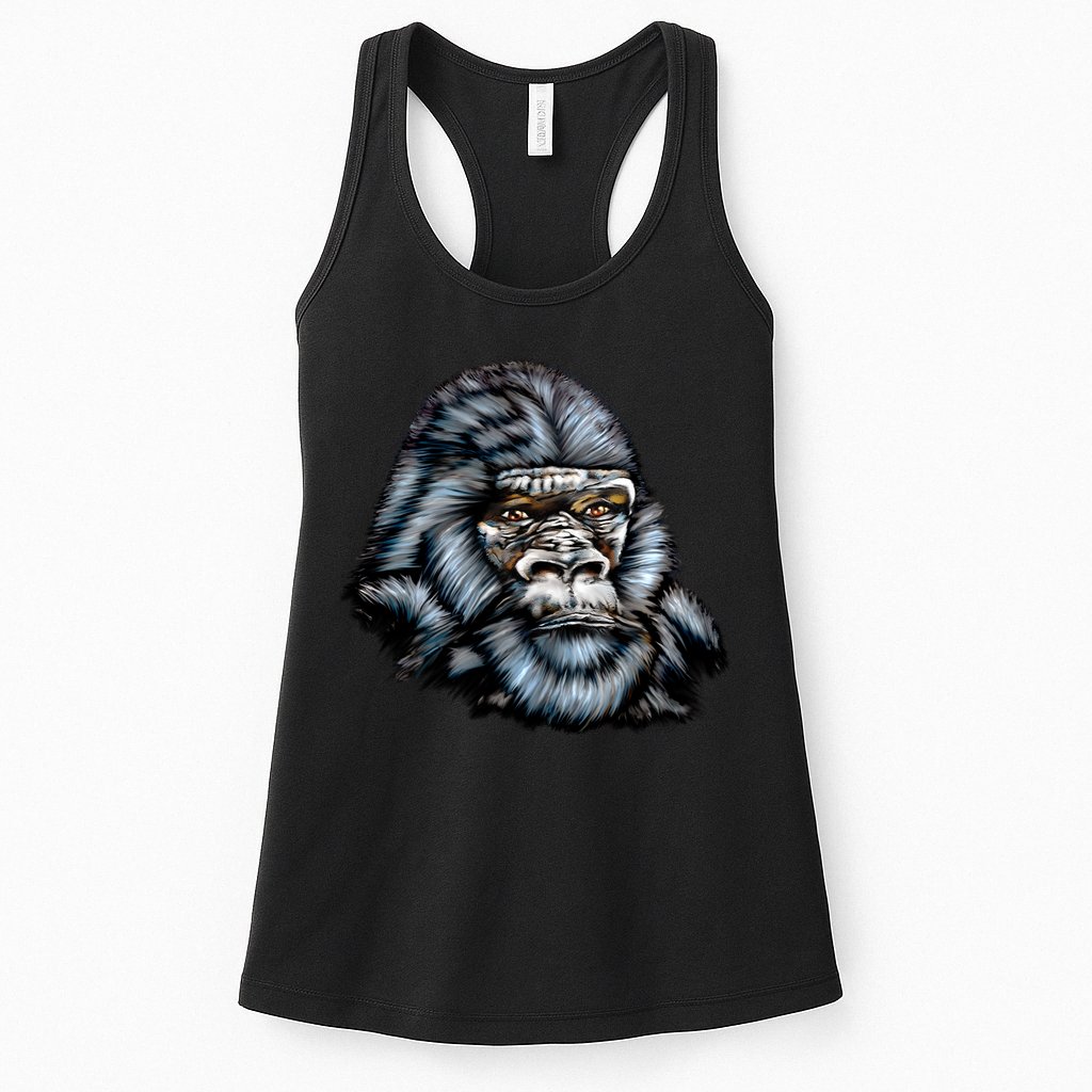 Wildlife - Big Face Gorilla Portrait Womens Tank Top