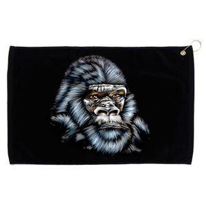 Wildlife - Big Face Gorilla Portrait Grommeted Golf Towel