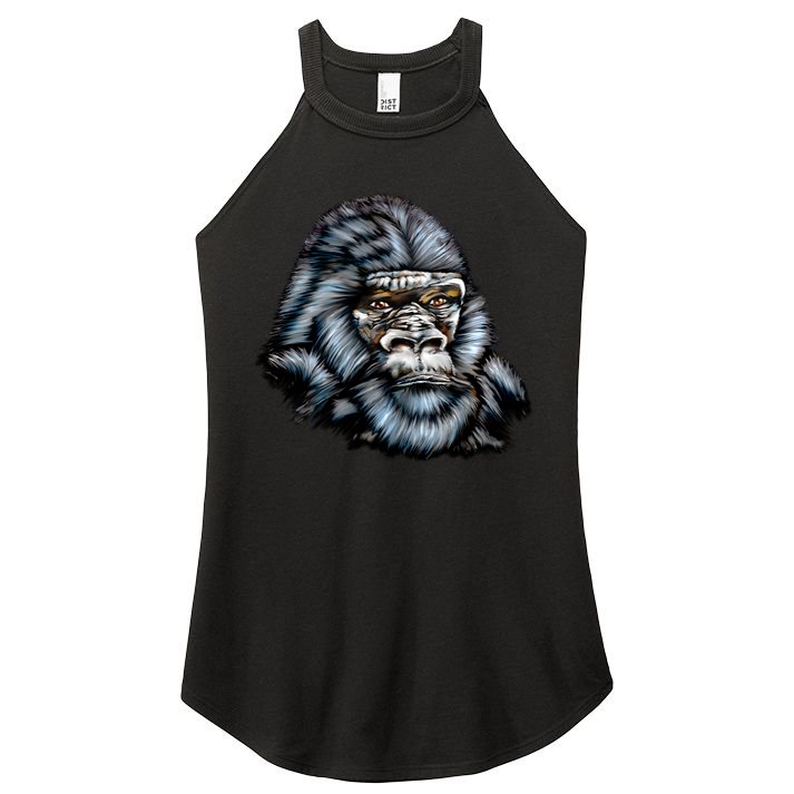 Wildlife - Big Face Gorilla Portrait Women's Perfect Tri Rocker Tank