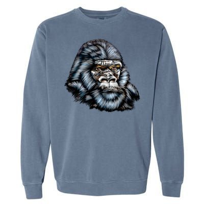 Wildlife - Big Face Gorilla Portrait Garment-Dyed Sweatshirt