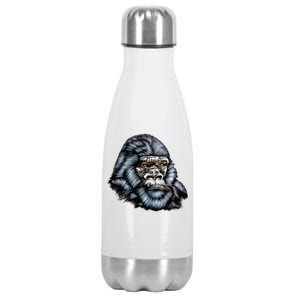 Wildlife - Big Face Gorilla Portrait Stainless Steel Insulated Water Bottle