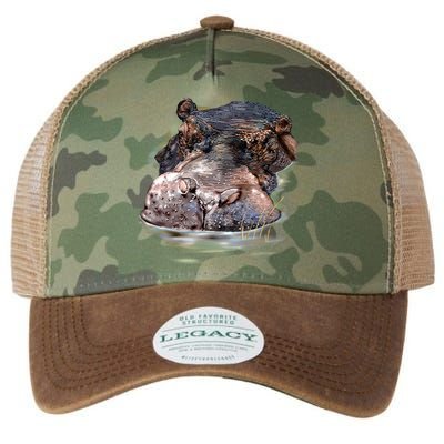 Wildlife - Big Face Hippo Portrait Legacy Tie Dye Trucker Hat