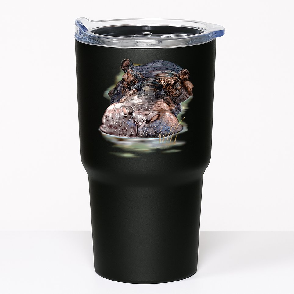 Wildlife - Big Face Hippo Portrait Tumbler