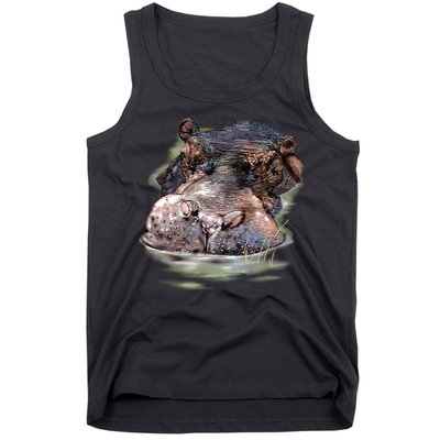 Wildlife - Big Face Hippo Portrait Tank Top